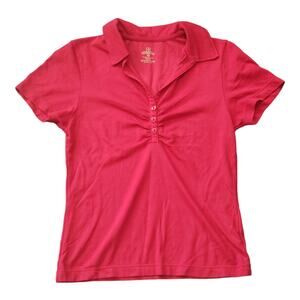 Gabrielle Rohde-Royce Red Short Sleeved Collared Shirt | Size XS